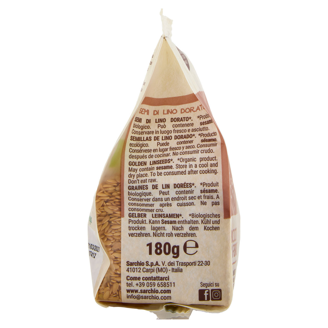 Semi di lino dorato senza glutine bio 180 gr - Immagine 51