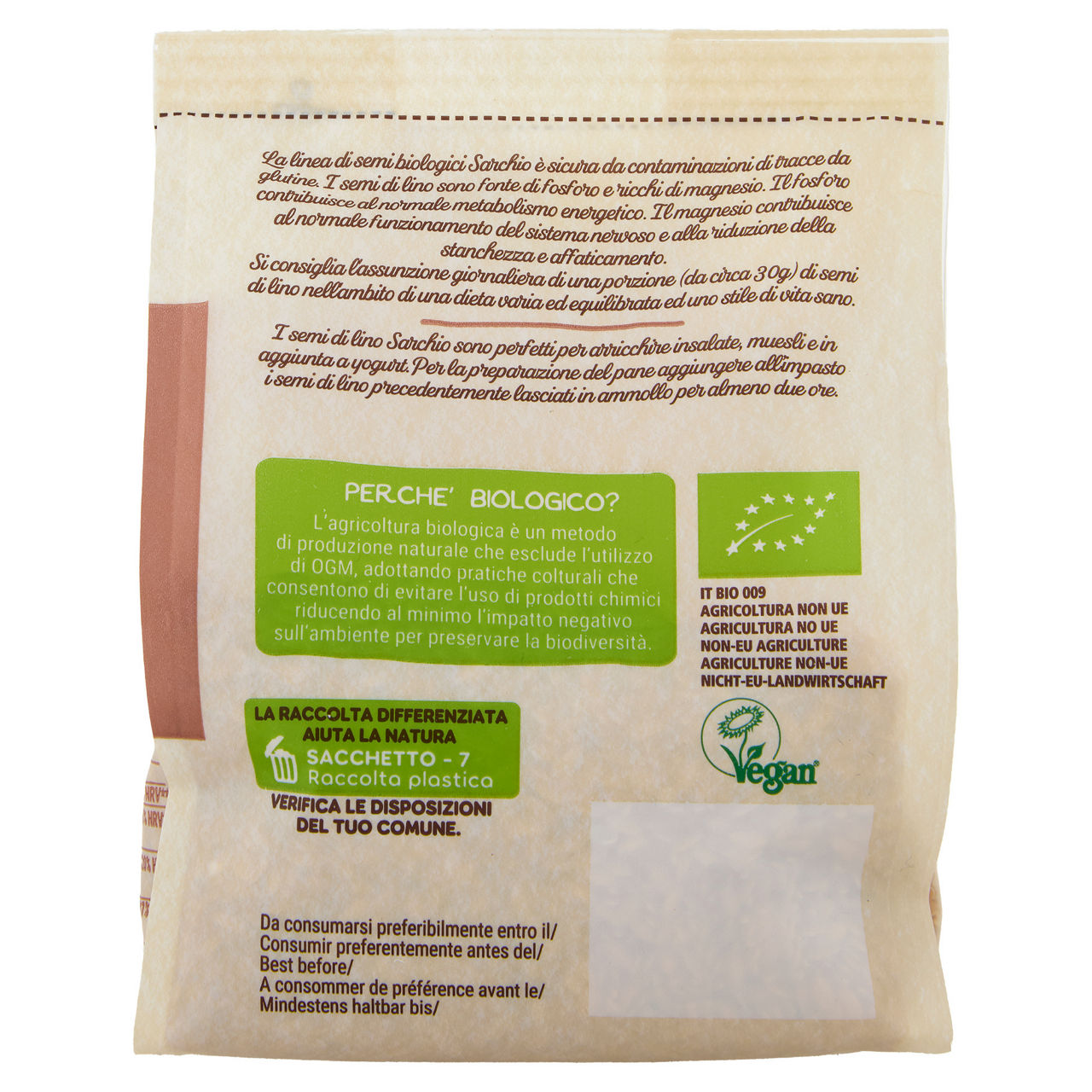 Semi di lino dorato senza glutine bio 180 gr - Immagine 11