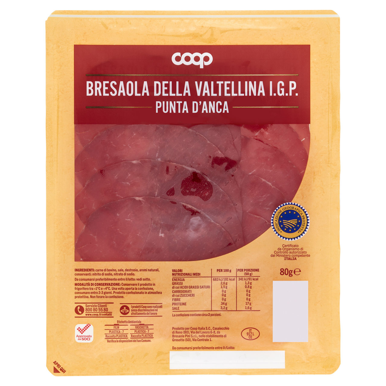 Bresaola della Valtellina IGP Punta d'Anca affettata 80 gr - Immagine 21