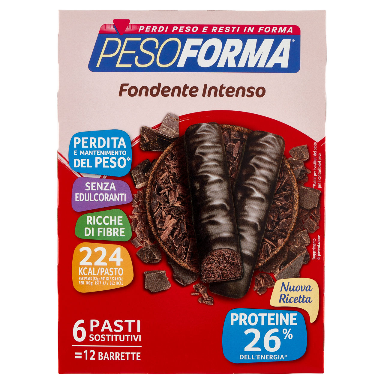 Barrette al cioccolato fondente intenso 12 pz 372 gr