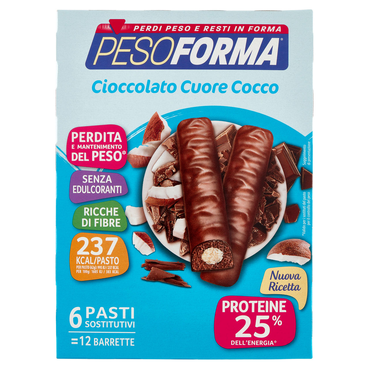 Barrette al cioccolato con cuore al cocco 12 pz 372 gr - Immagine 01