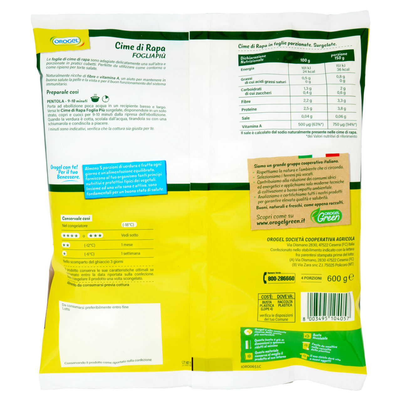 Cime di rapa surgelate a cubetti 600 gr - Immagine 41