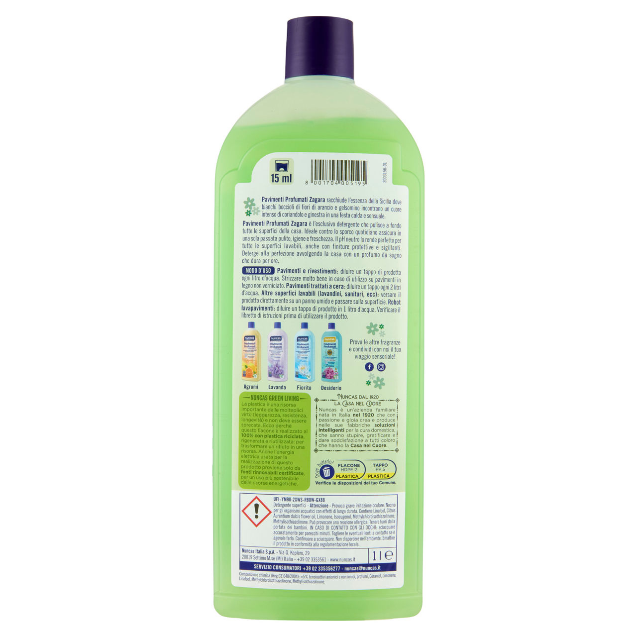 Detergente pavimenti nuncas profumo zagara 1lt - Immagine 41