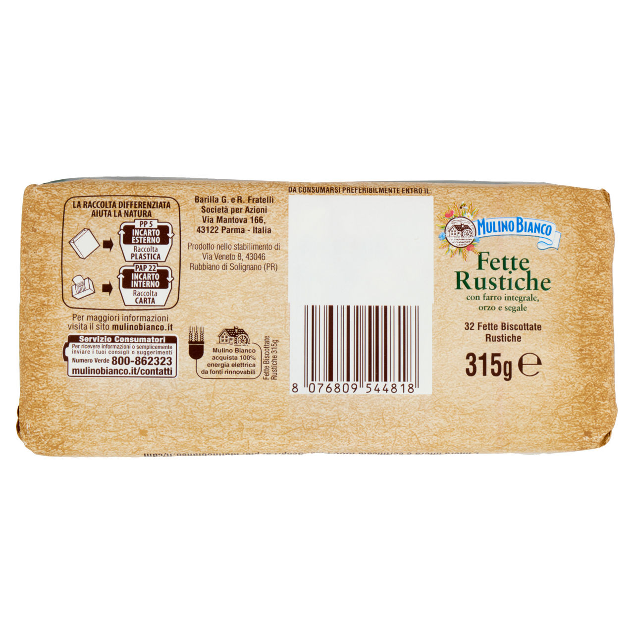 Fette biscottate rustiche 32 fette 315 rg - Immagine 21