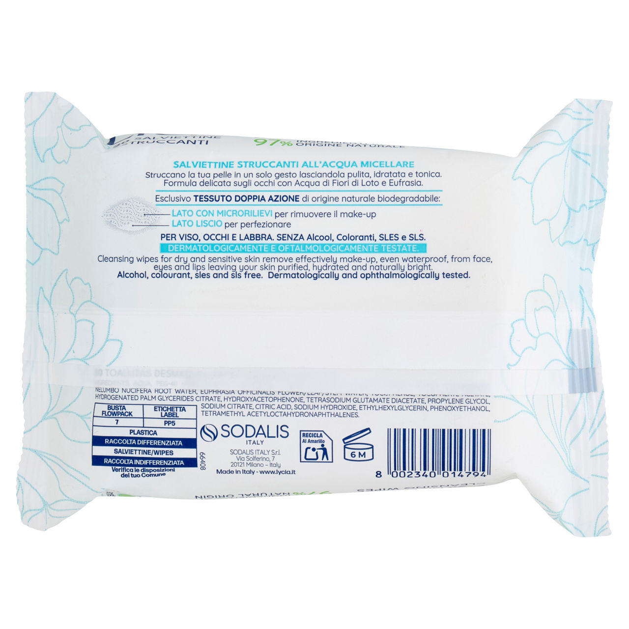 Salviettine struccanti all'acqua micellare 20 pz - Immagine 51