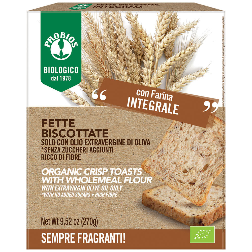 Fette biscottate integrali bio senza zucchero 270 gr