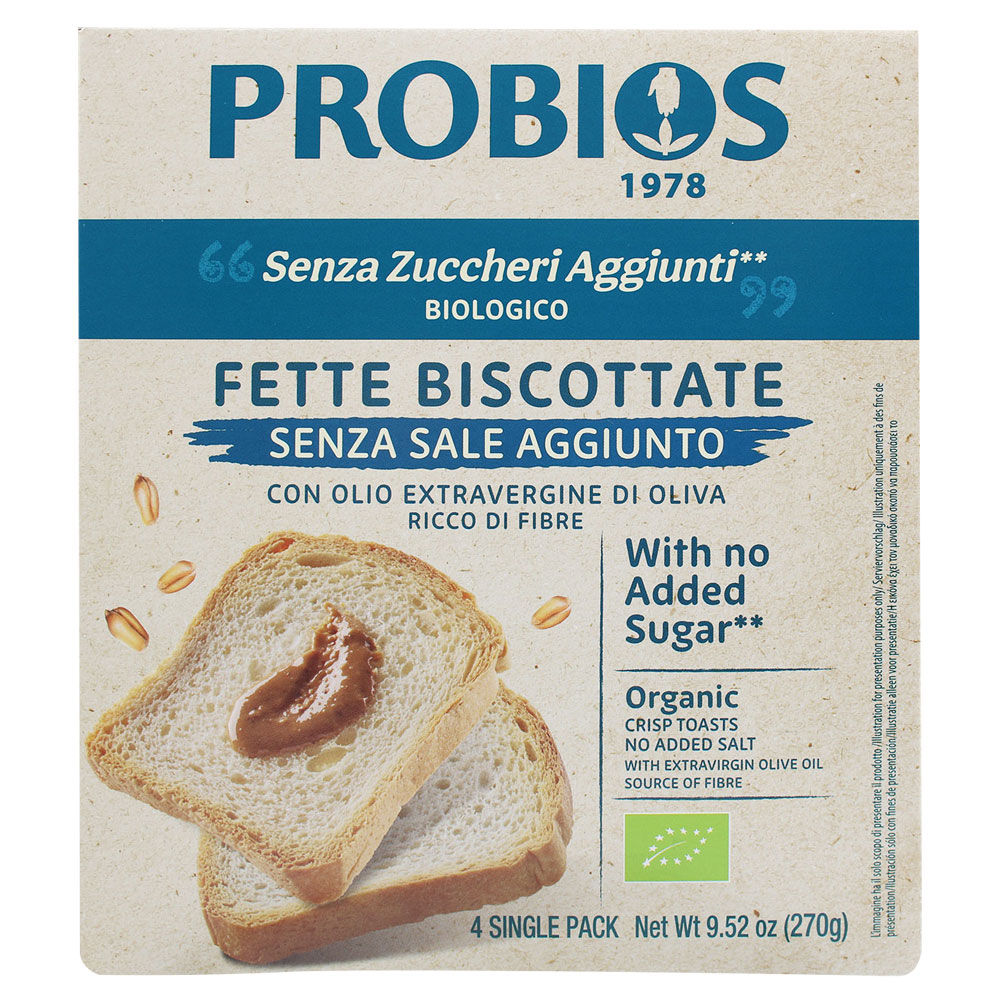 Fette biscottate bio senza sale e zucchero 270 gr