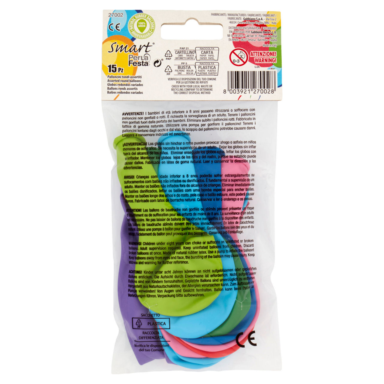 Palloncini tondi  assortiti perlafesta pz 15 - Immagine 51
