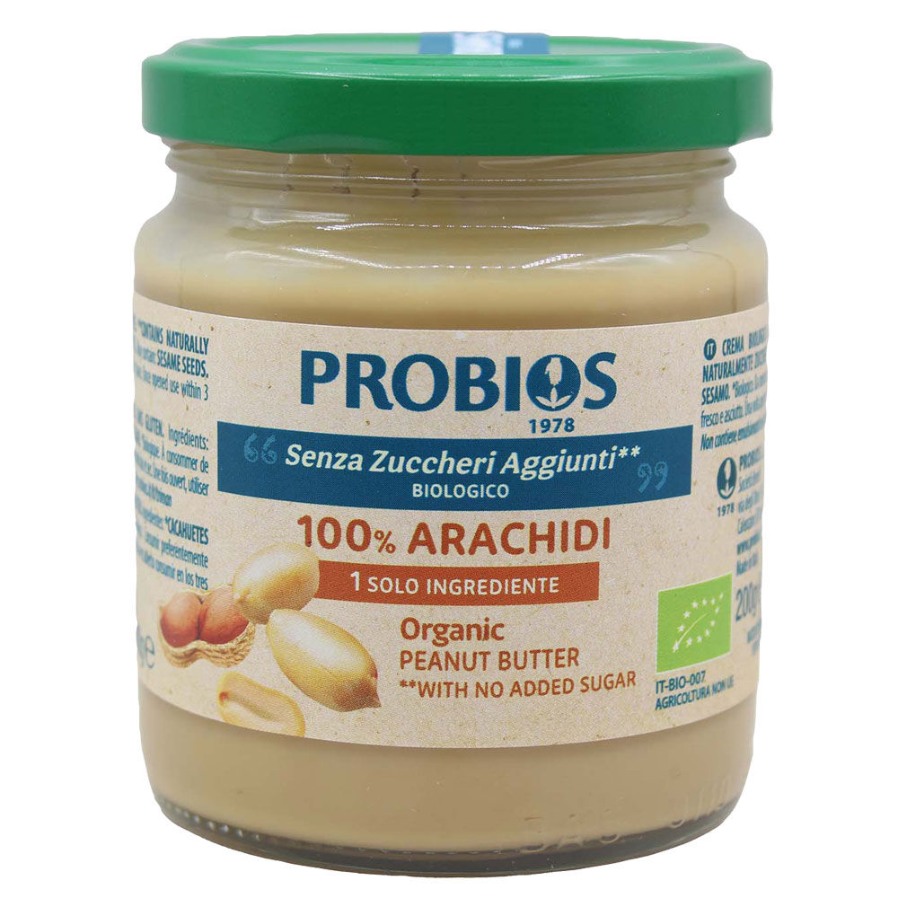 Crema 100% arachidi senza zuccheri aggiunti bio 200 gr