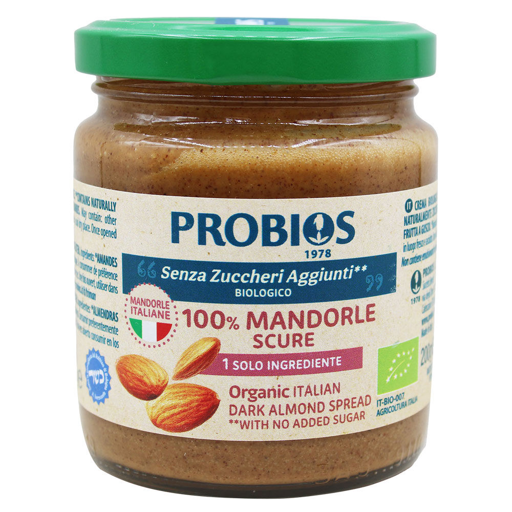 Crema 100% mandorle scure senza zuccheri aggiunti bio 200 gr