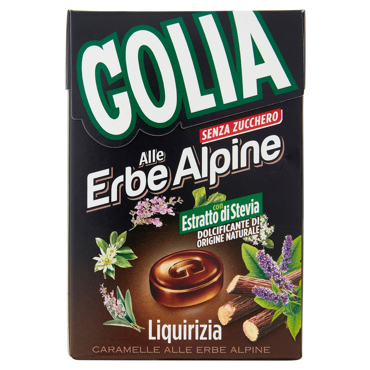 Caramelle s/z golia activ liquorice herbs scatola g 49 - Immagine 01