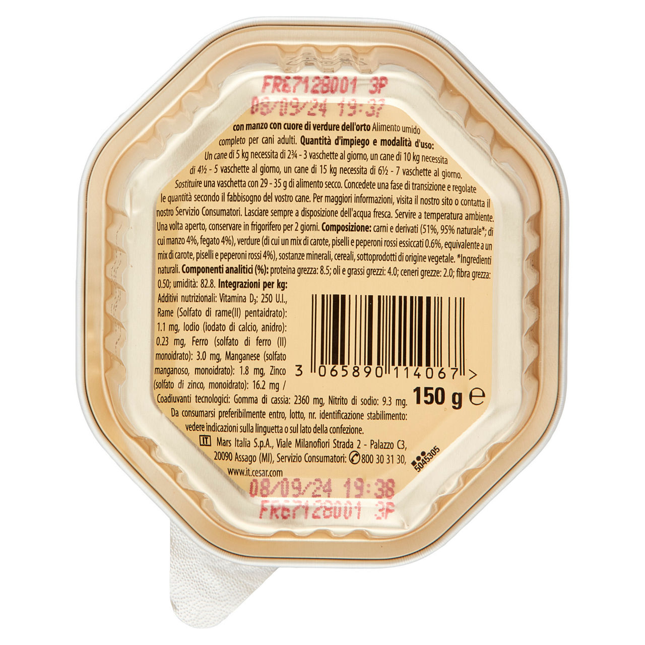 Umido per cani patè con manzo e cuore di verdure 150 gr - Immagine 51