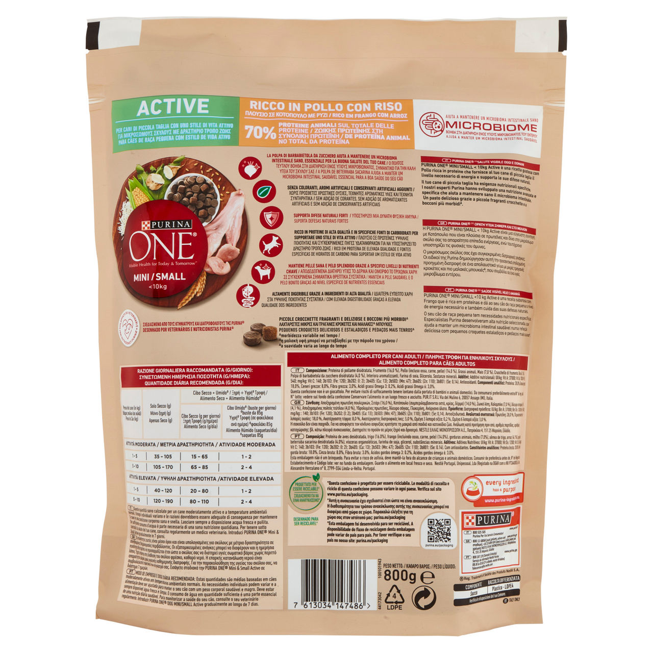 Crocchette per cani mini active pollo con riso 800 gr - Immagine 31
