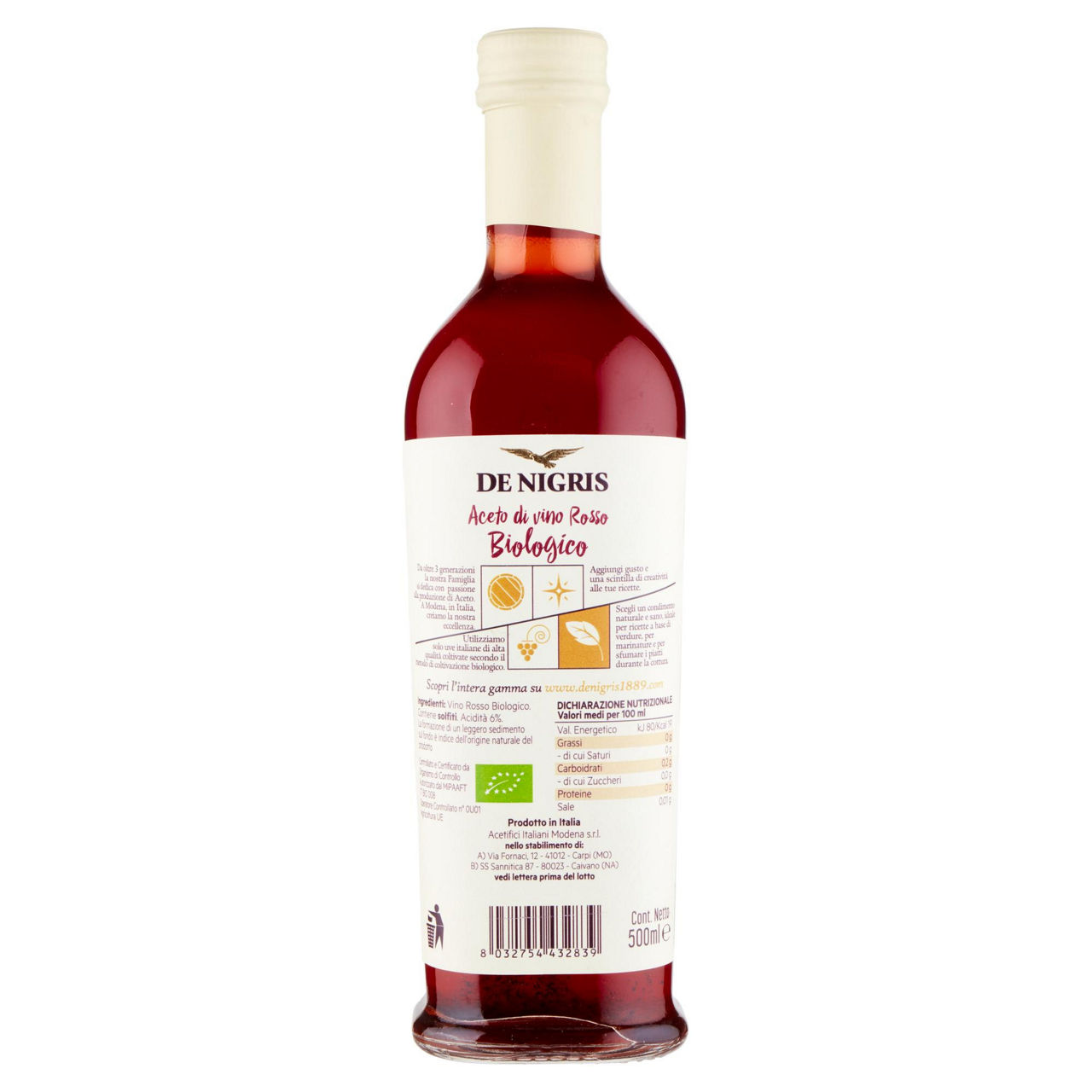 Aceto di vino rosso biologico 6% acidita' ml 500 - Immagine 21