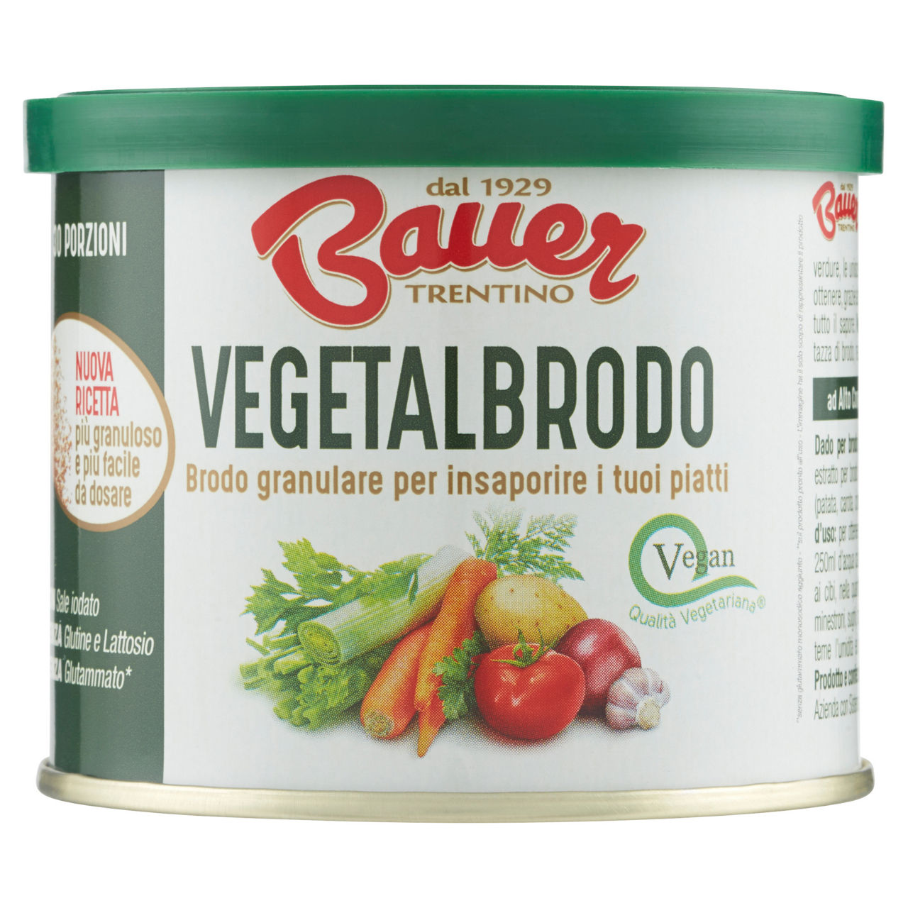 Vegetalbrodo preparato per brodo granulare istantaneo bauer 120gr