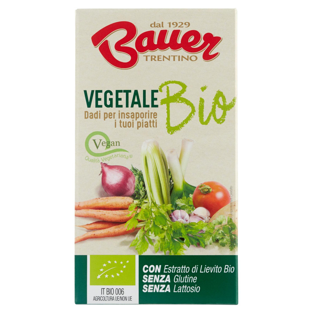 Dado per brodo biologico vegetale s/glutammato bauer (6 cubetti da 10g) 60g