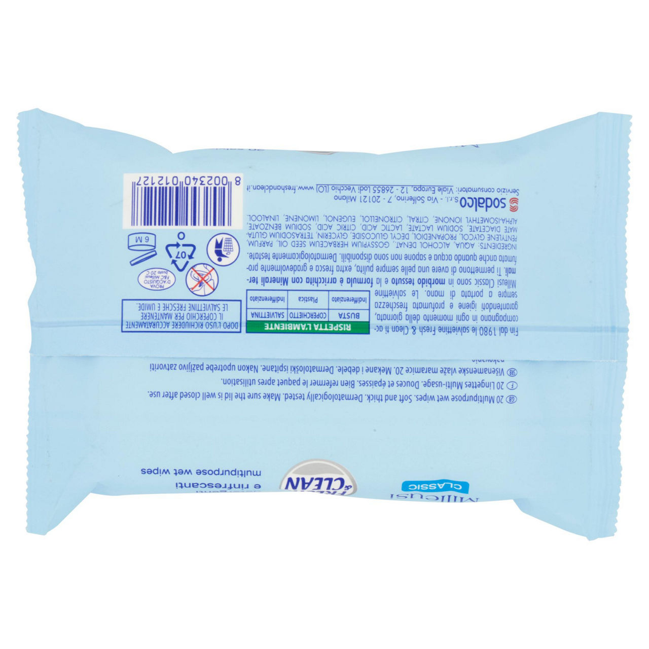 Salviette milleusi fresh & clean classic x 20 flow pack pz.1 - Immagine 51