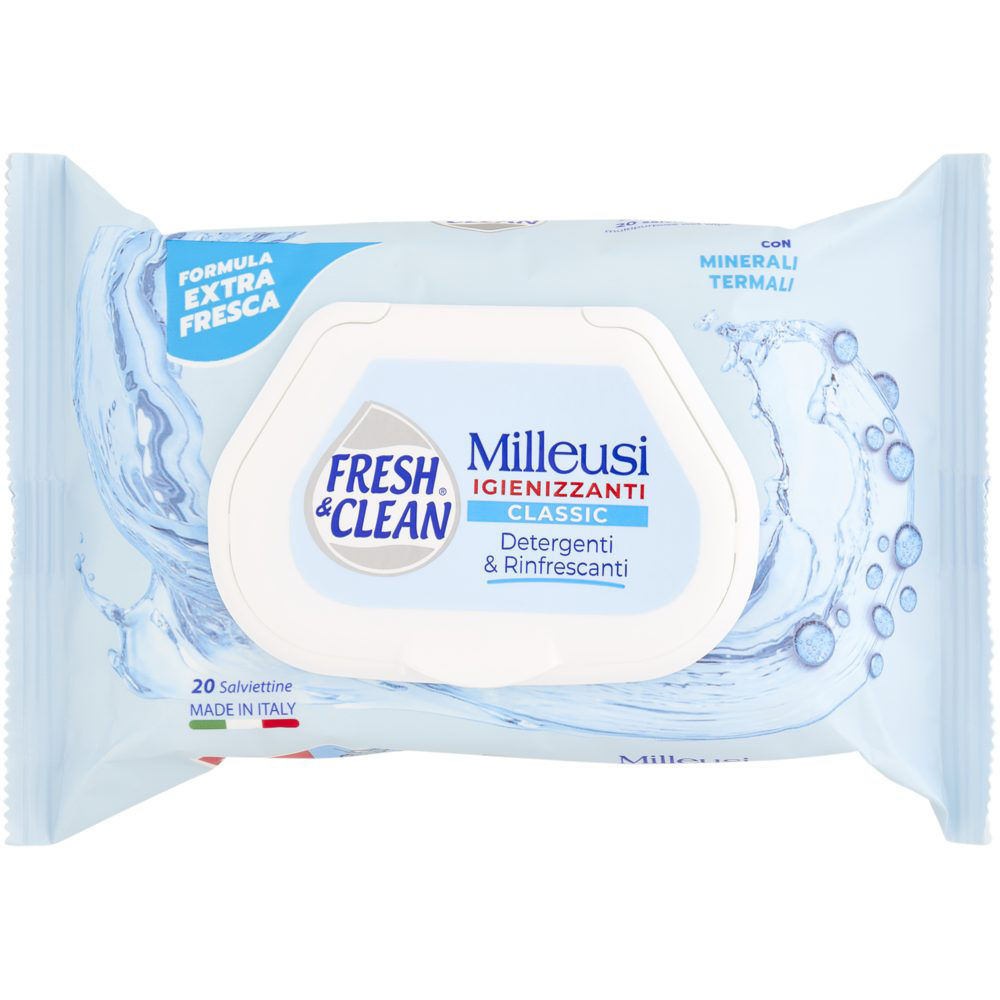 Salviette milleusi Classic extra freschezza con minerali termali 20 pz