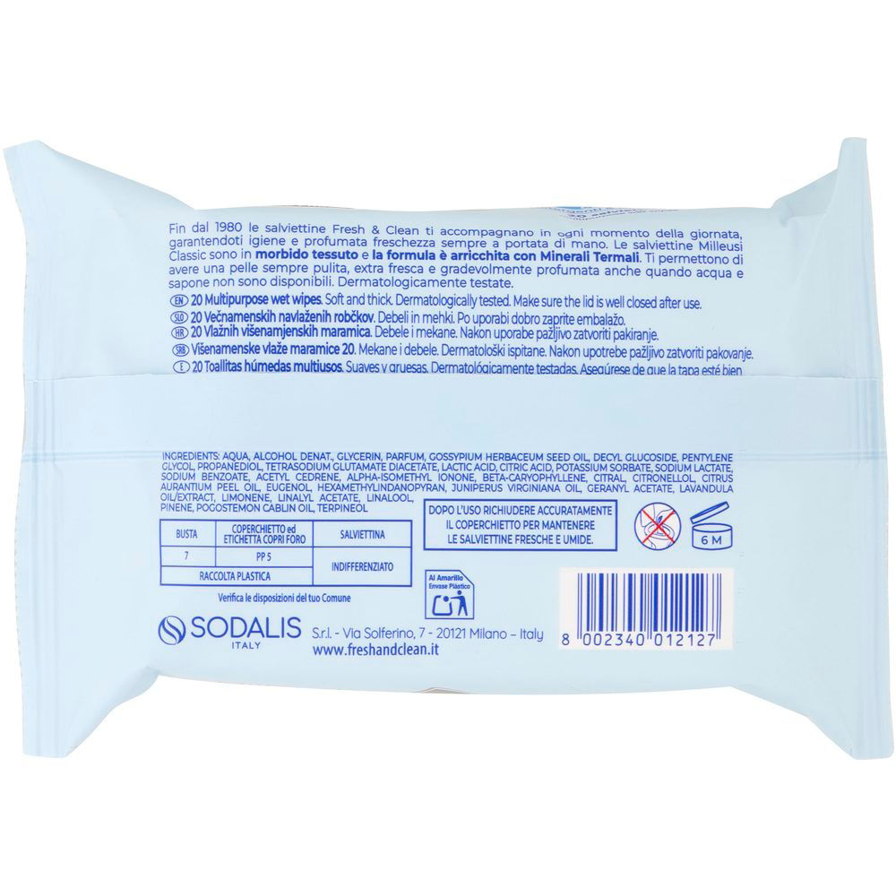 Salviette milleusi Classic extra freschezza con minerali termali 20 pz - Immagine 71