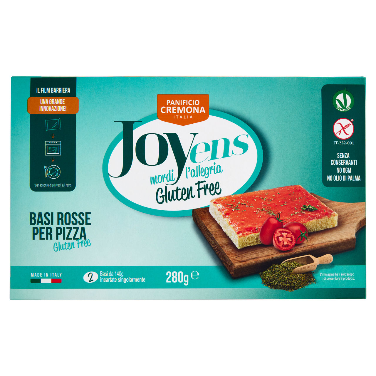Base rossa per pizza senza glutine 2 pz 280 gr - Immagine 01