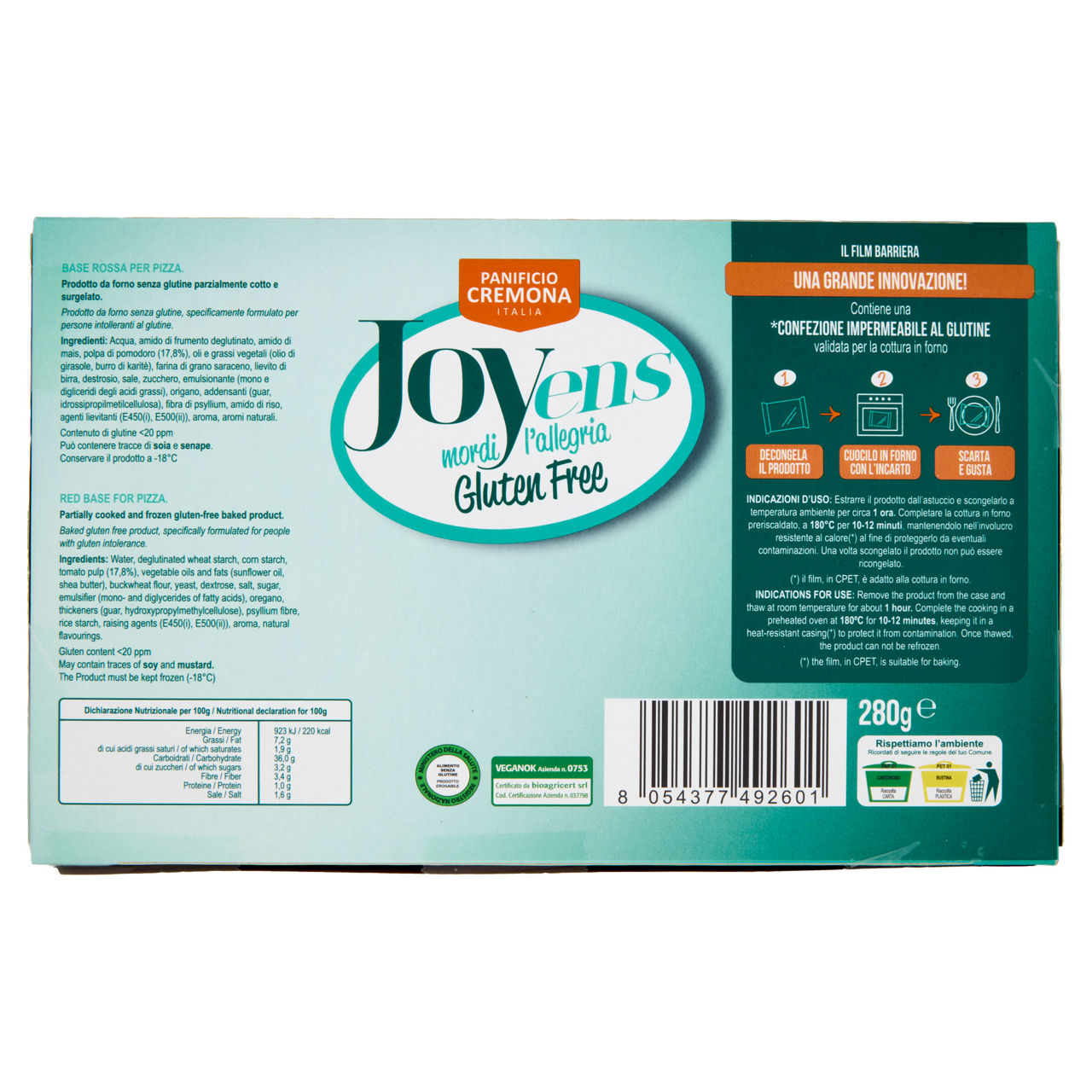 Base rossa per pizza senza glutine 2 pz 280 gr - Immagine 41