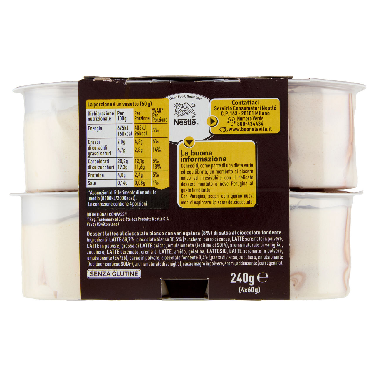 Mousse al cioccolato bianco e salsa al cioccolato fondente 4 pz da 60 gr - Immagine 11
