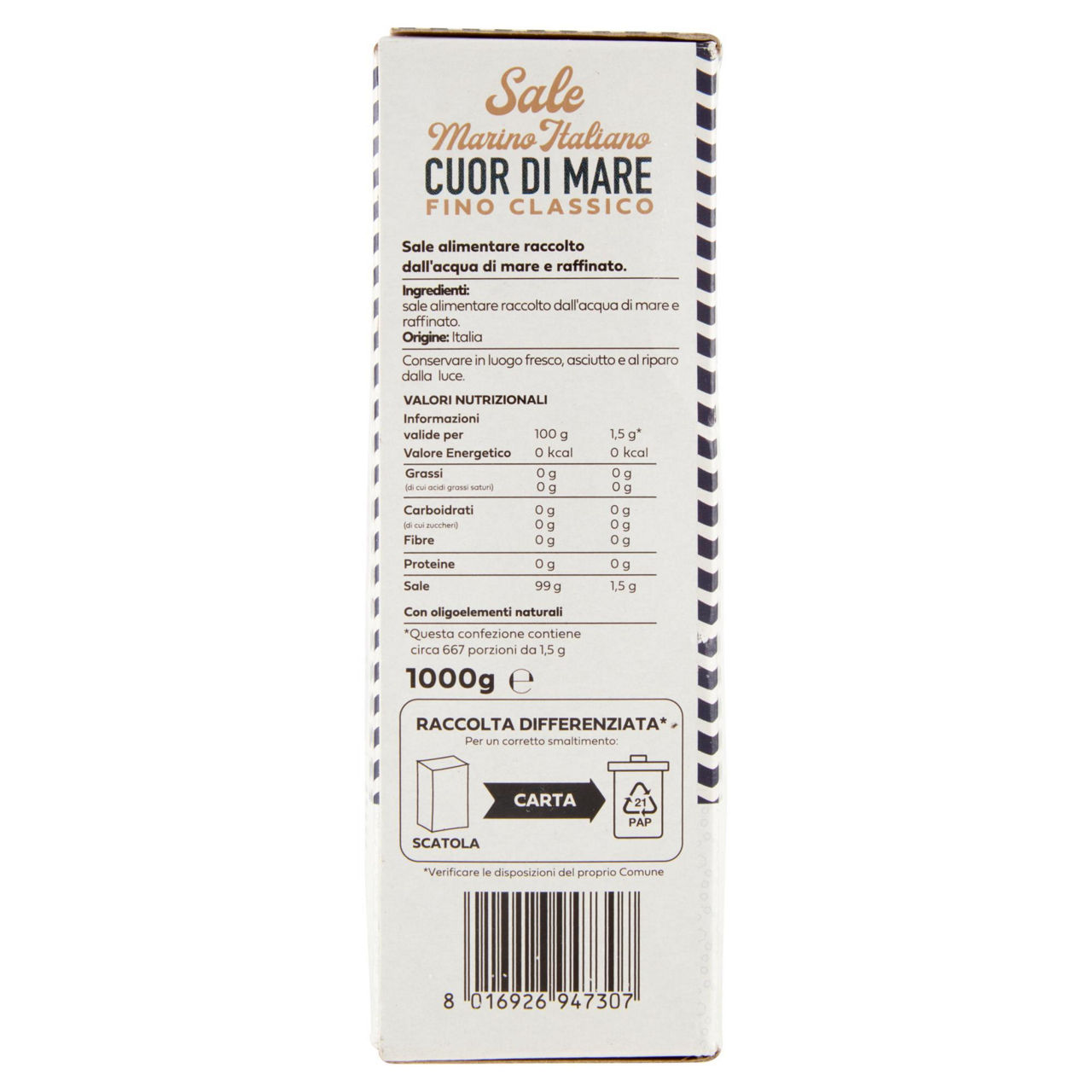 Sale marino essiccato fino cuor di mare 1kg.atisale - Immagine 11