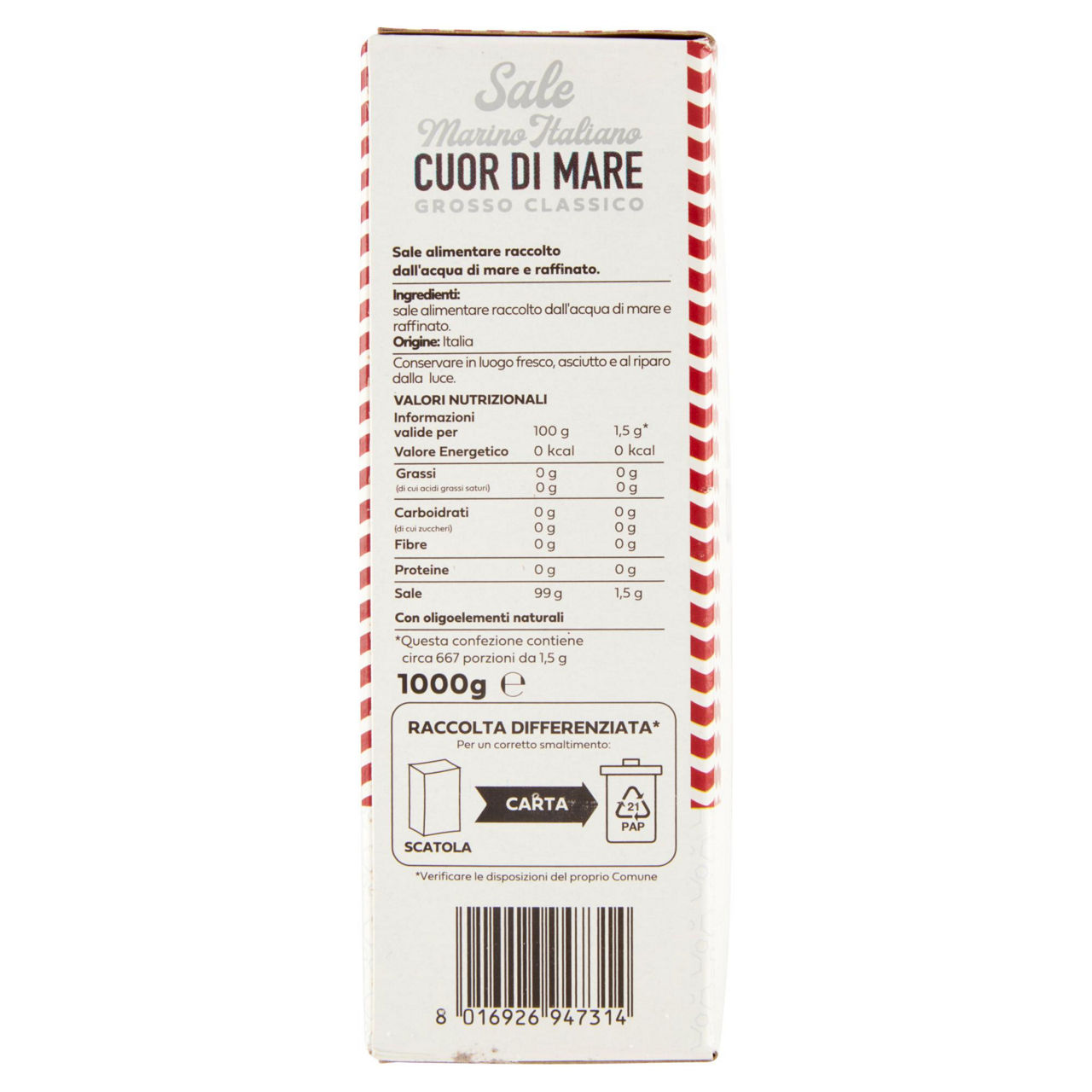 Sale marino cuor di mare grosso atisale  confezione 1 kg - Immagine 31