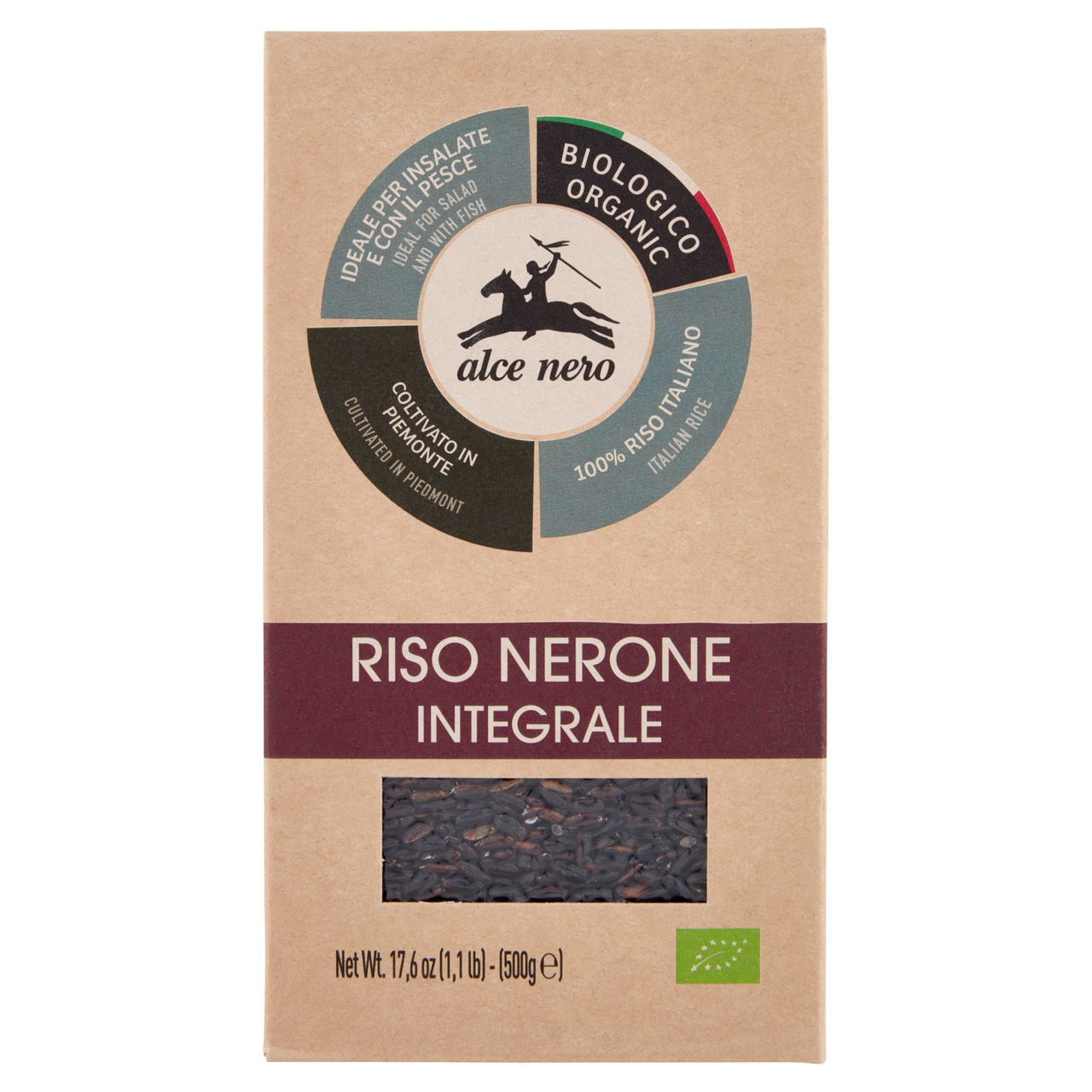 Riso medio integrale nero Nerone bio 500 gr