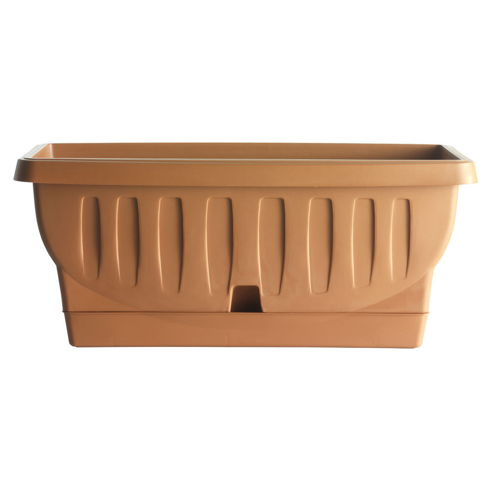 Fioriera con sottovaso color terracotta 30 cm