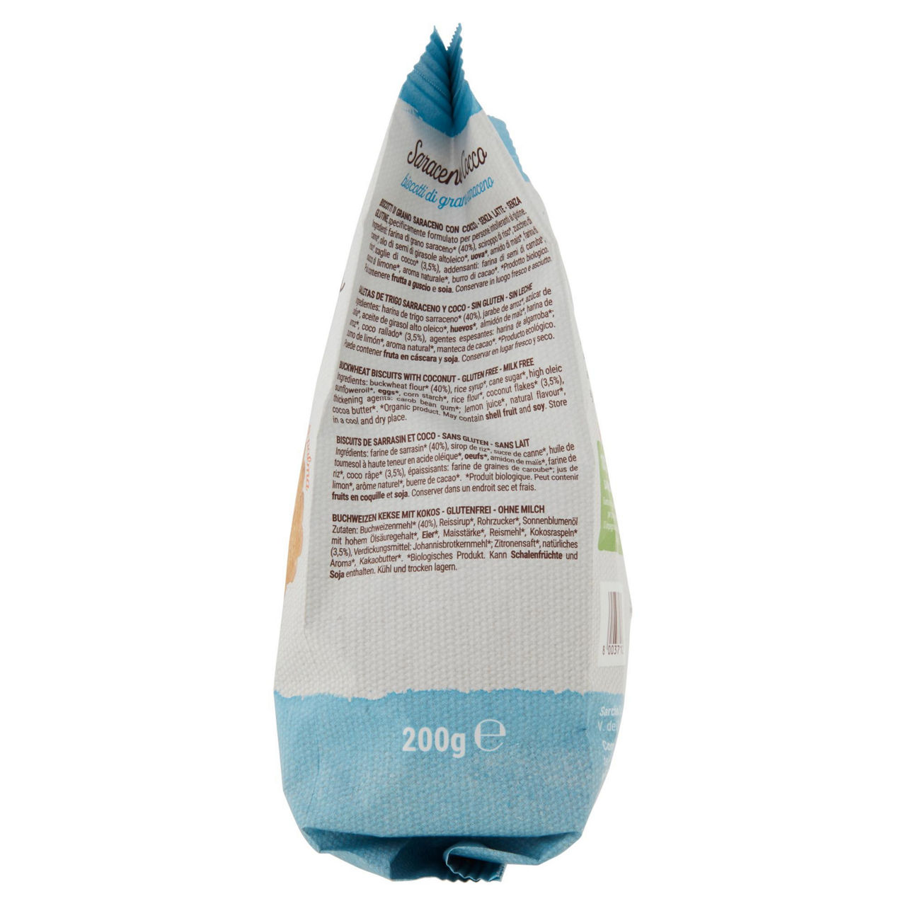 Biscotti di grano saraceno con cocco bio senza glutine 200 gr - Immagine 11