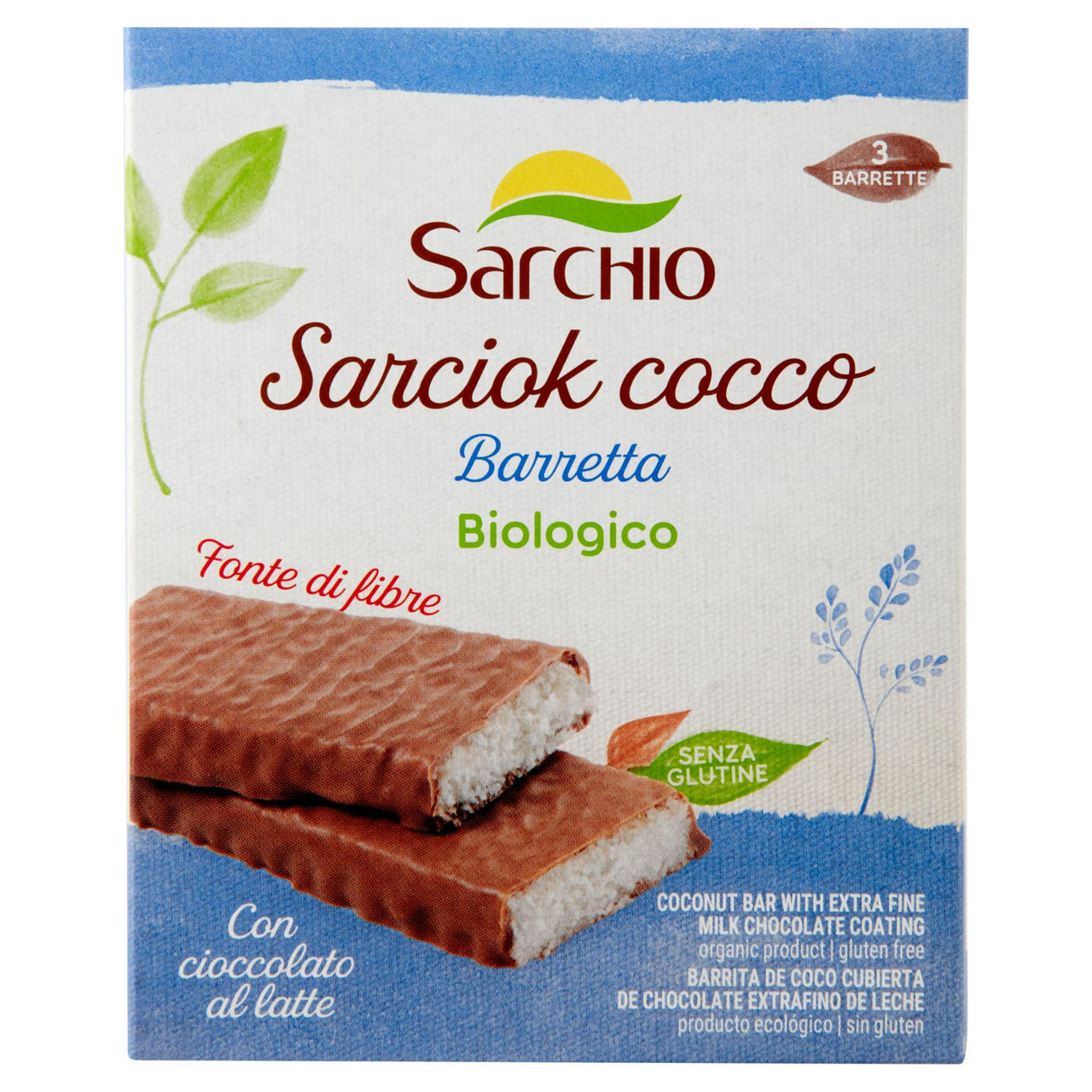 Barretta di cocco bio ricoperta con cioccolato al latte finissimo 90 gr - Immagine 01