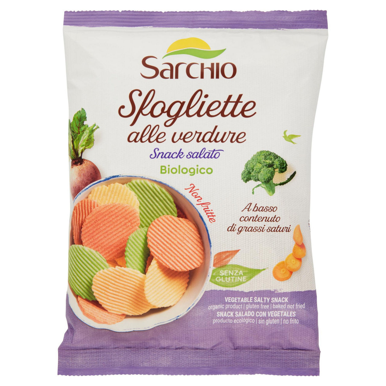 Snack salato sfogliette alle verdure senza glutine bio 55 gr - Immagine 01