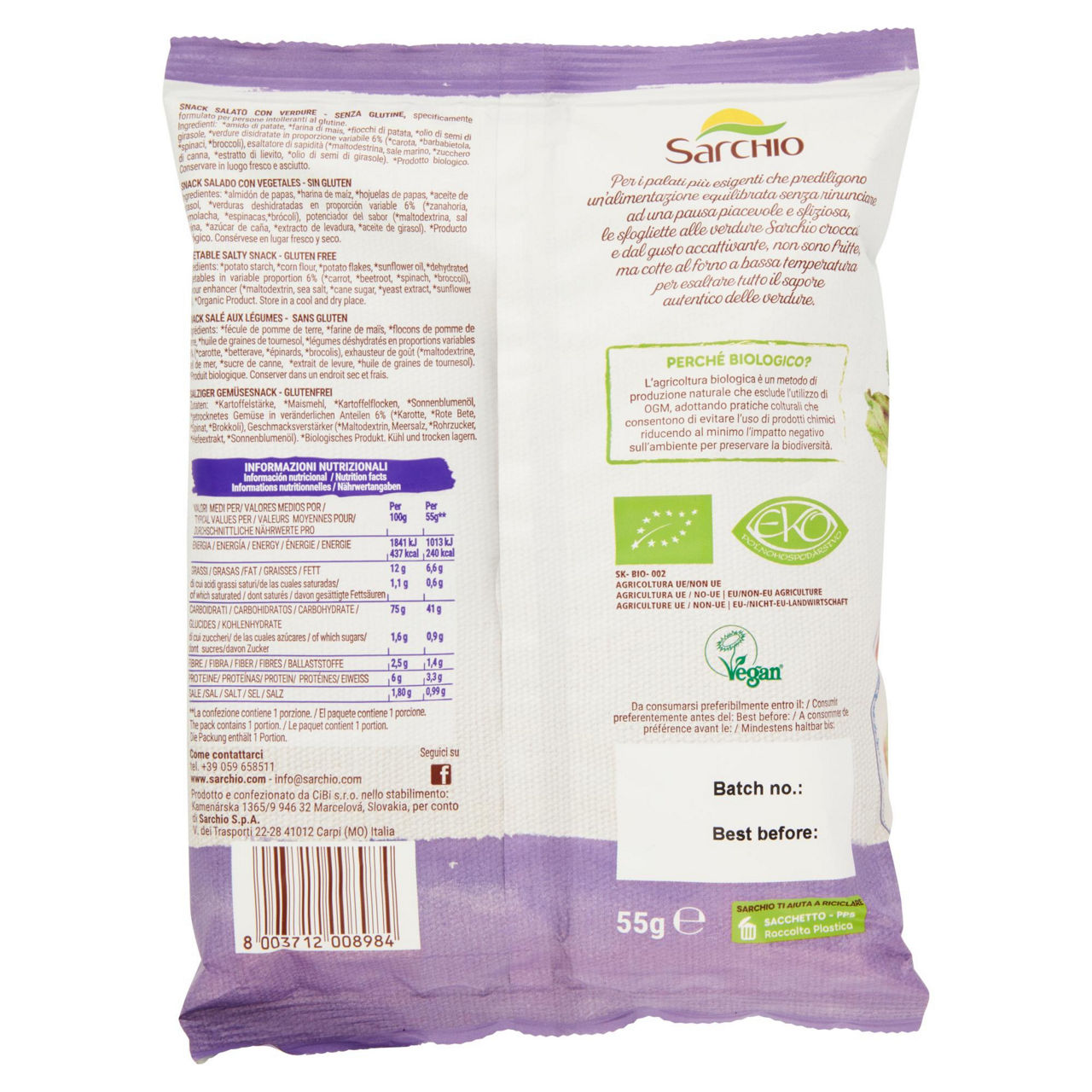 Snack salato sfogliette alle verdure senza glutine bio 55 gr - Immagine 31