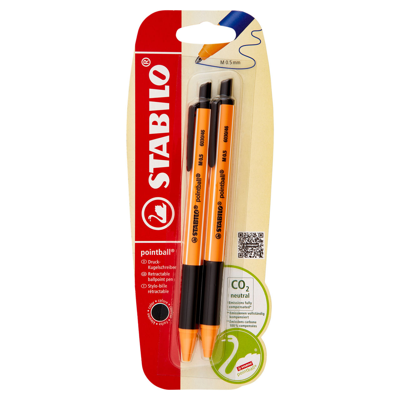 2 penne a sfera pointball colore nero