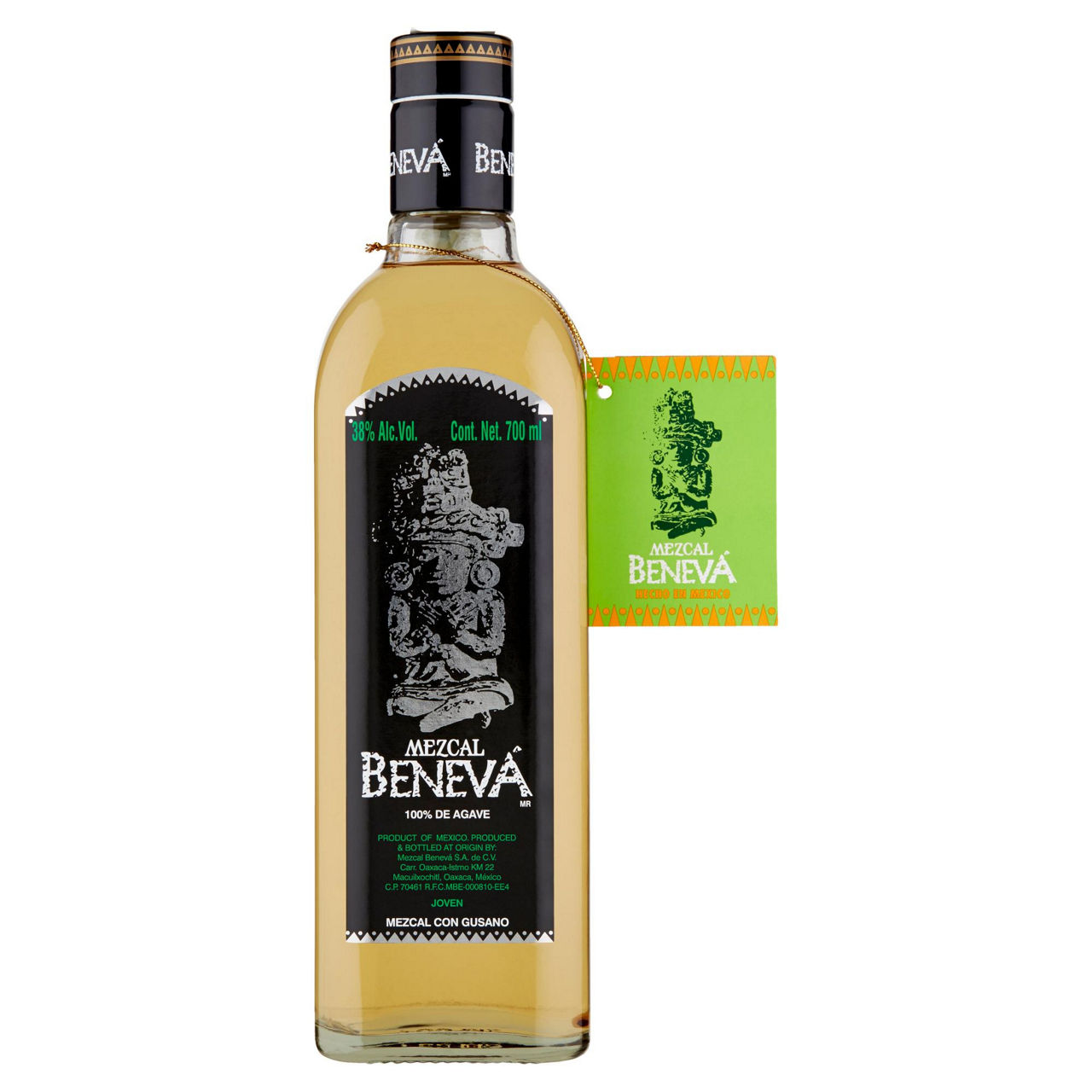Tequila mezcal beneva 38 gradi bottiglia ml 700 - Immagine 01