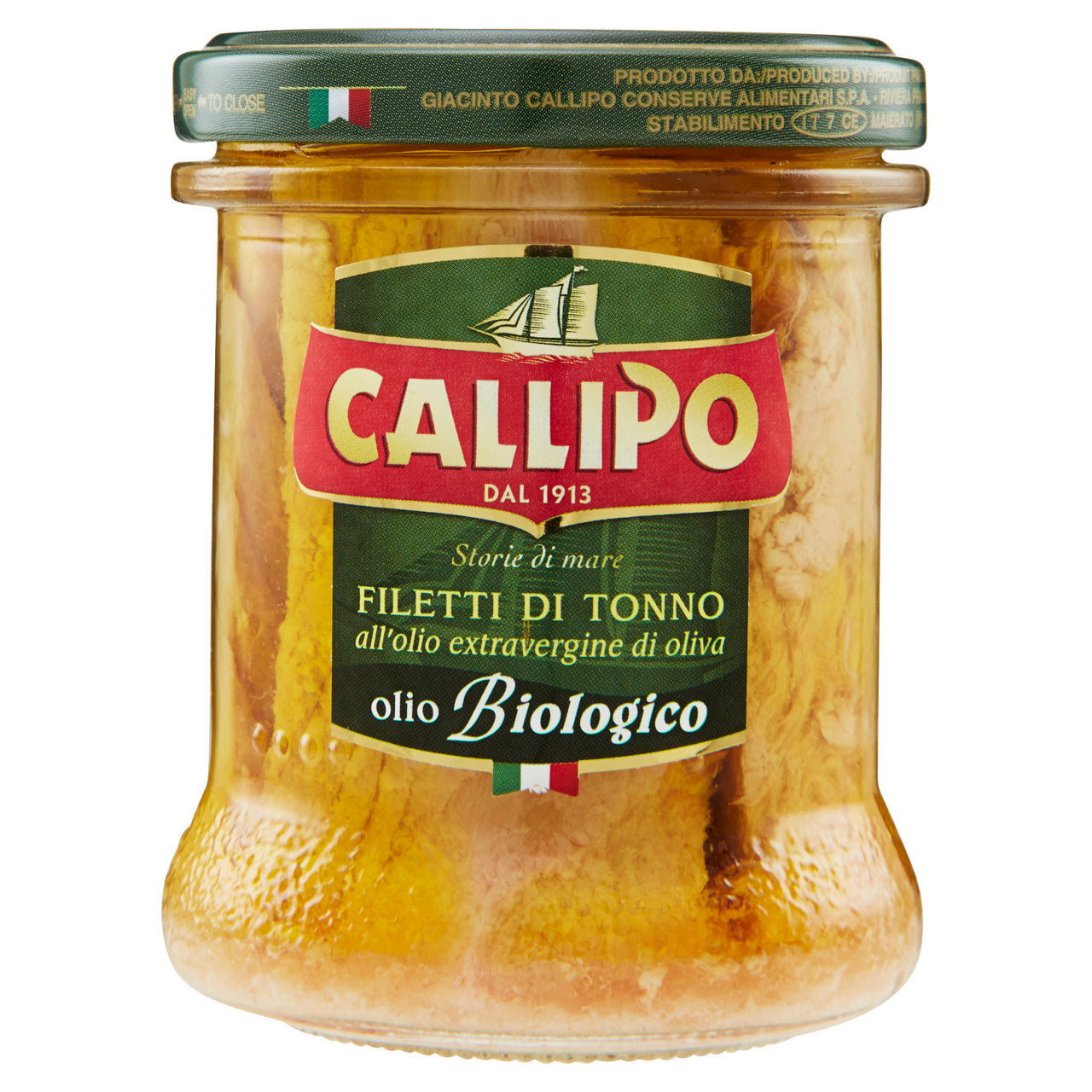 Filetti di tonno olio extravergine oliva biologico callipo vaso vetro g 175 - Immagine 01