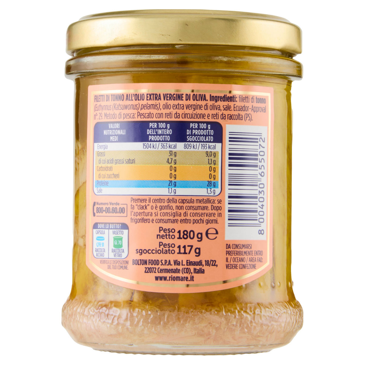 Filetti di tonno all'olio extra vergine di oliva 180 gr - 2