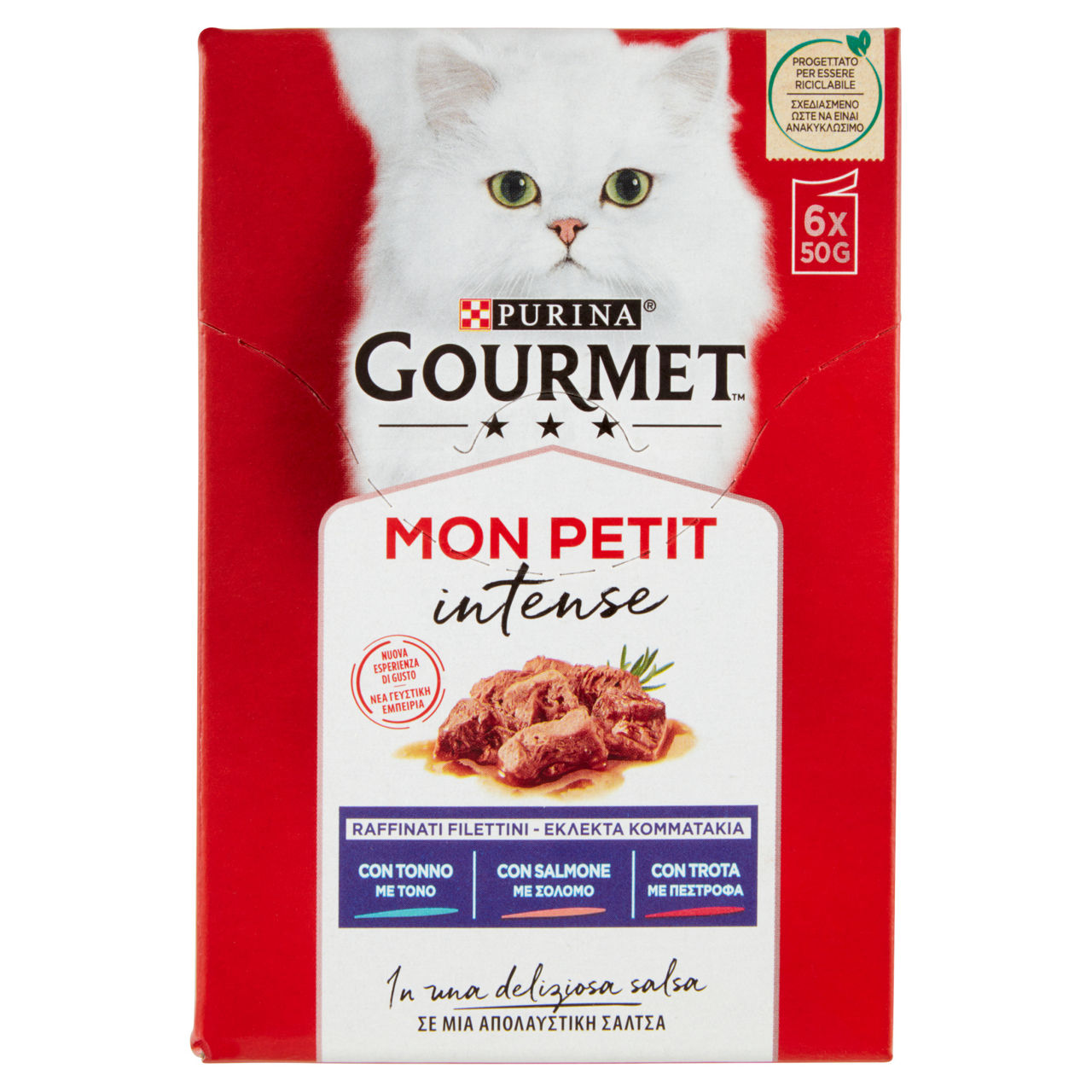 Umido gatto con pesce (tonno salmone e trota) 6 pz x 50 gr 