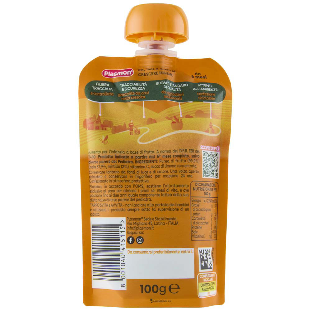 Pouch di mela e mirtillo 100 gr - Immagine 21