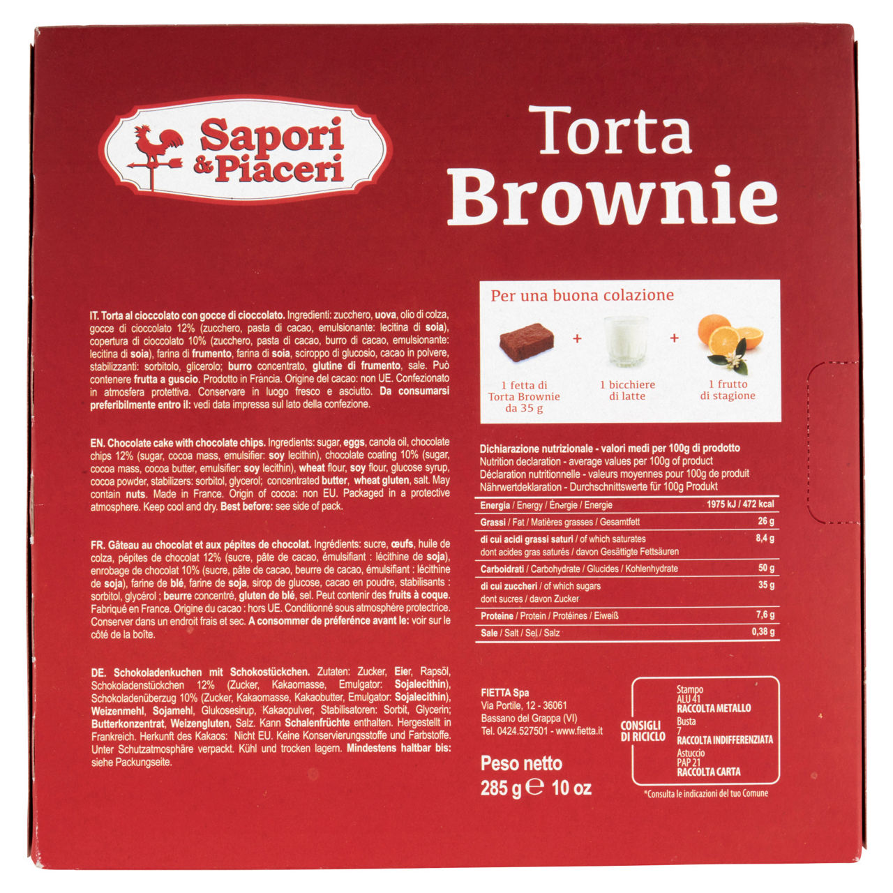 Torta brownie al cioccolato con gocce di cioccolato 285 gr - Immagine 21