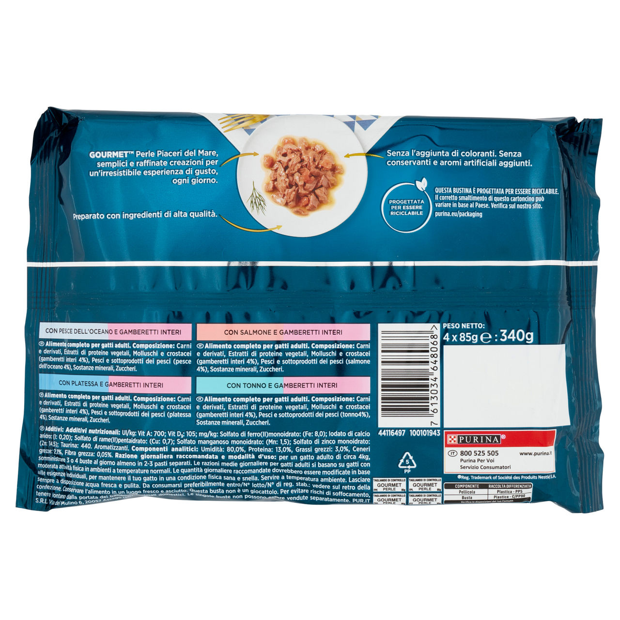 Umido gatto gourmet perle 4x85g - piaceri del mare - Immagine 41