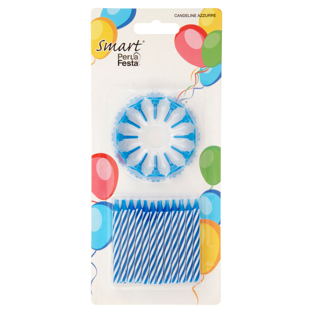 Candeline  azzurre perlafesta pz.24