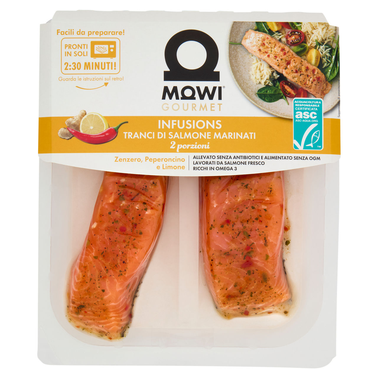 Tranci di salmone marinato 2 pz 220 gr