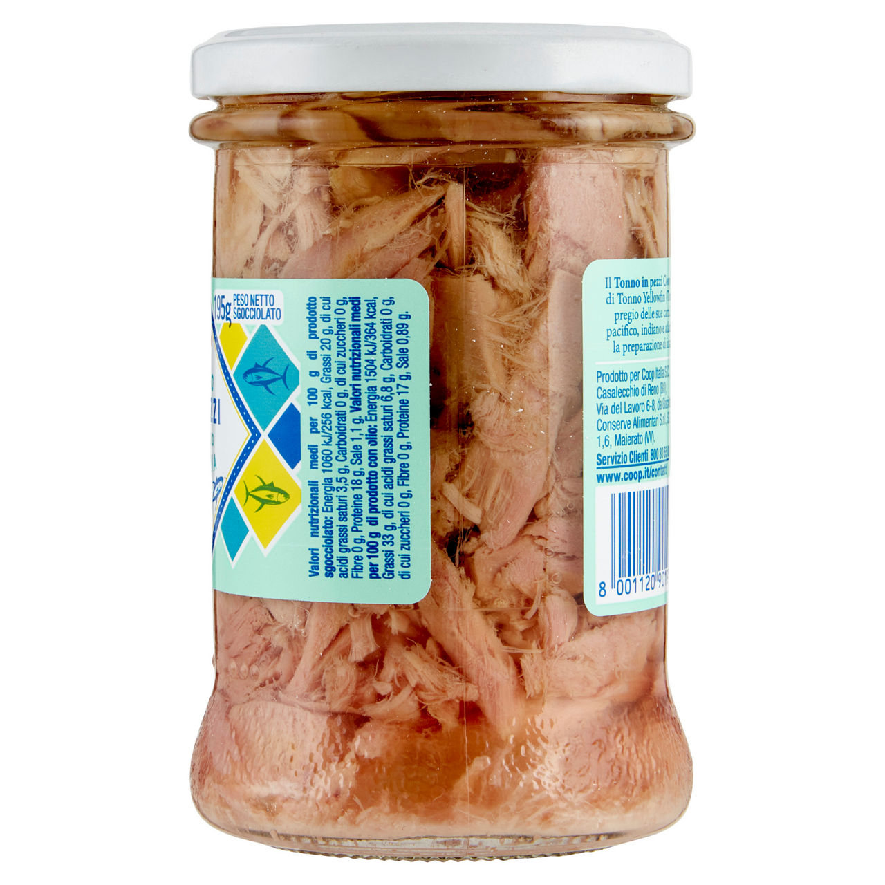 Pezzetti di tonno all'olio di oliva coop vaso vetro 300g - Immagine 11