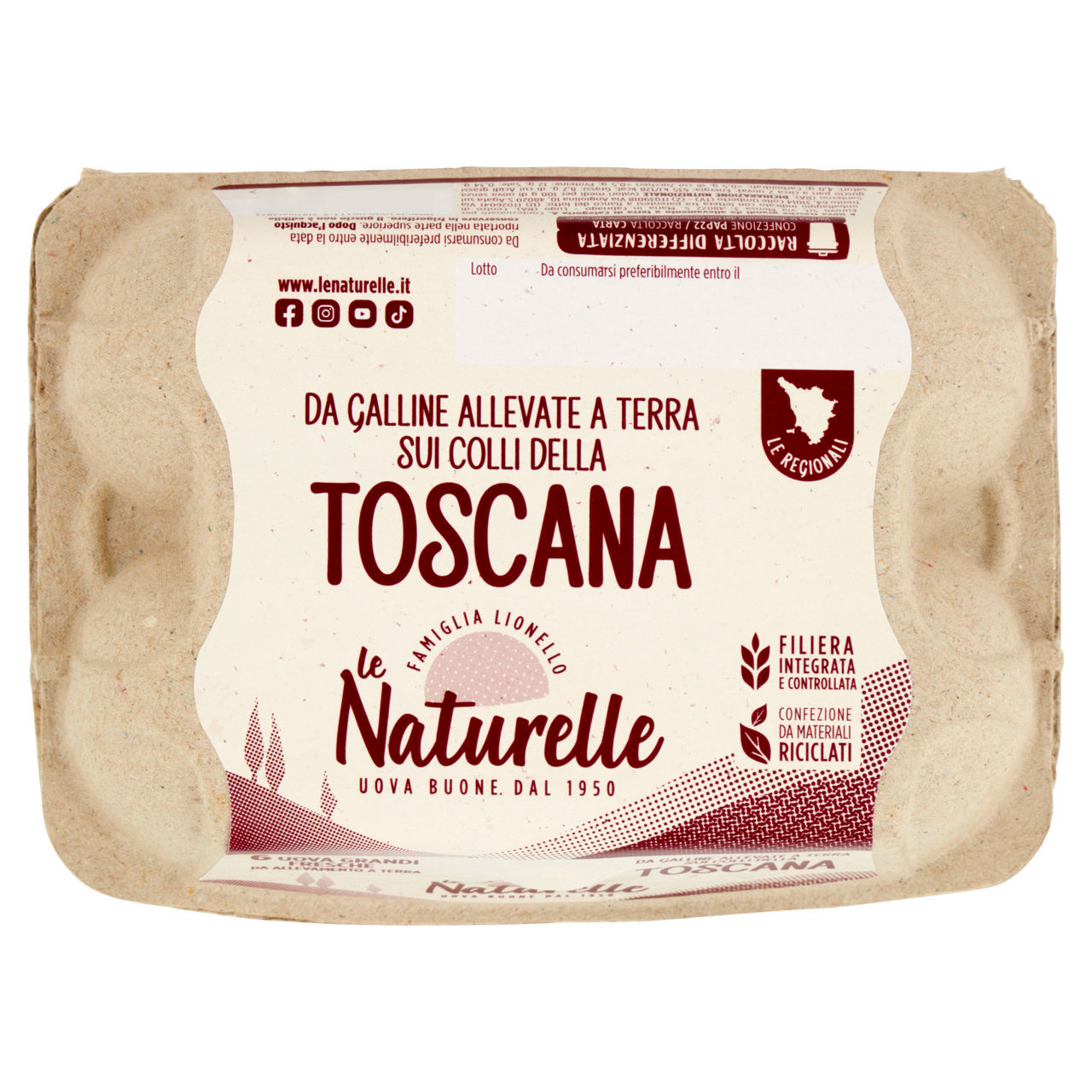 Uova grandi fresche da allevamento a terra 6 pz