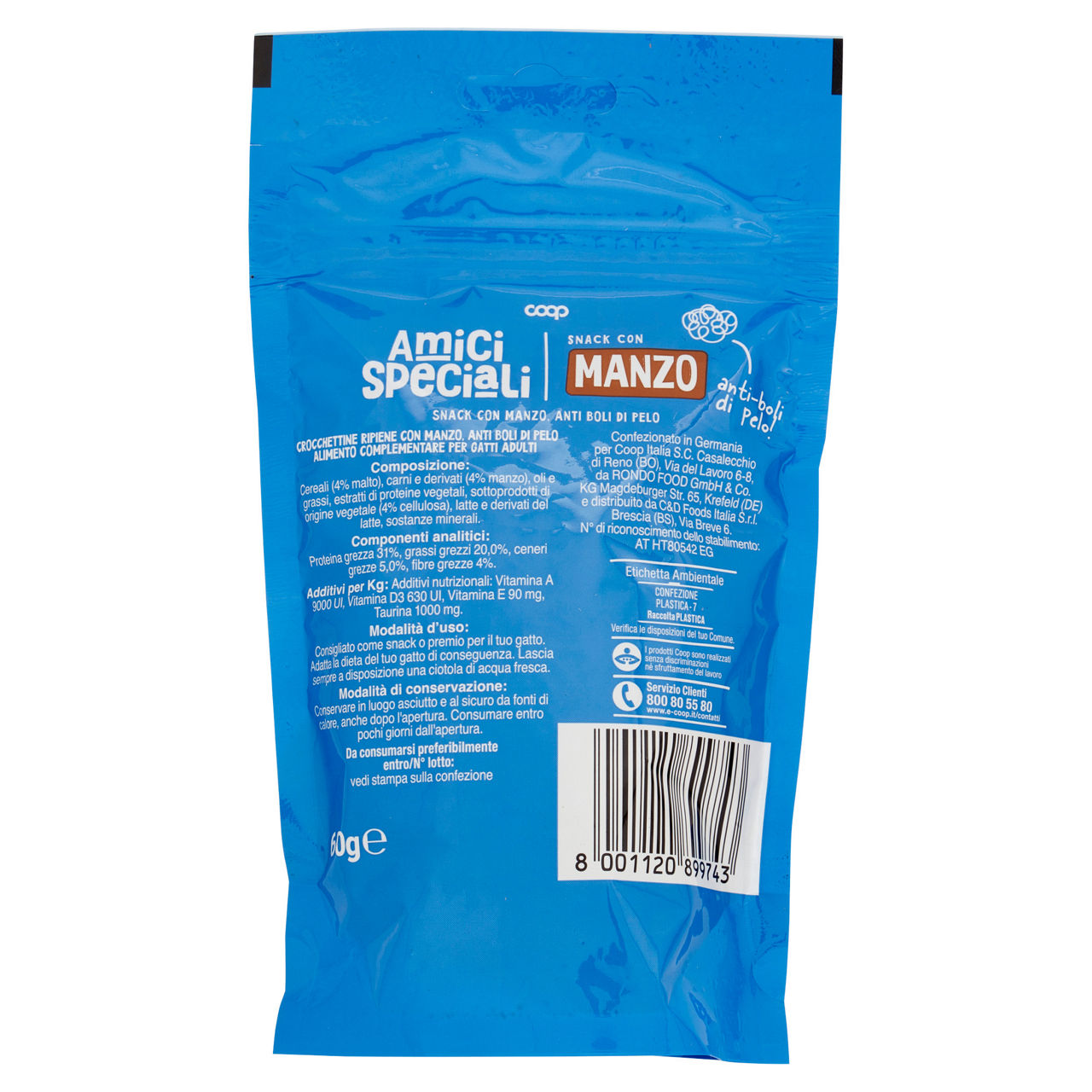 Snack per gatti ripieni con manzo 60 gr - Immagine 51