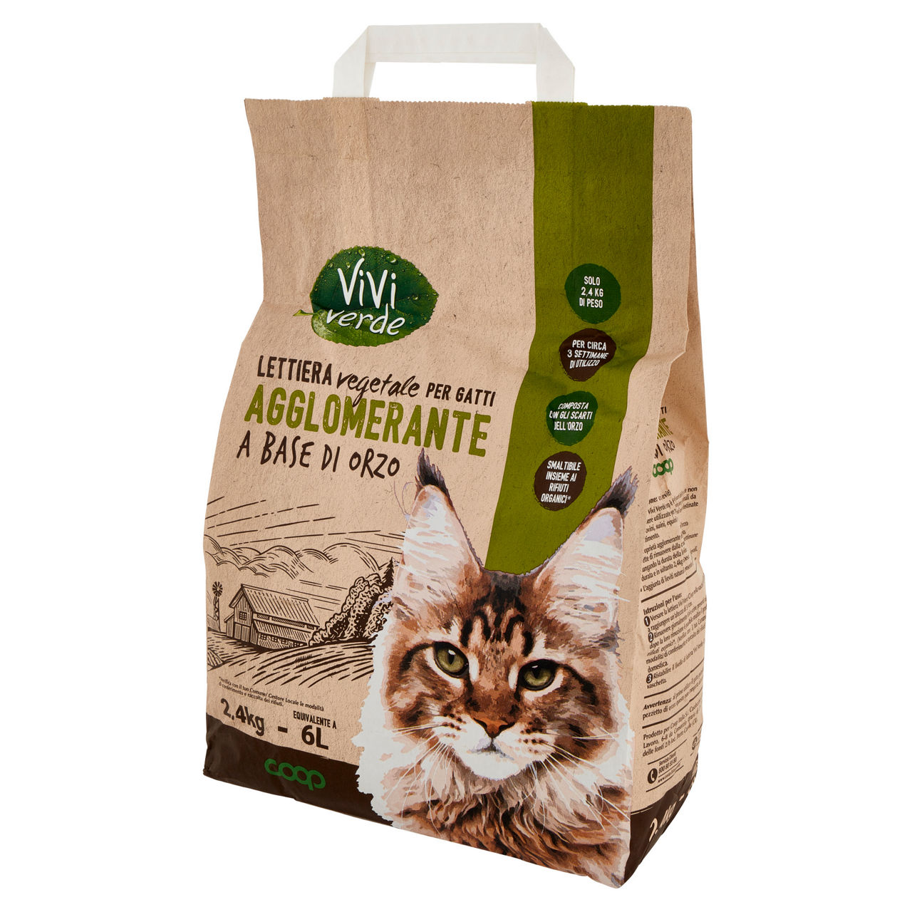 Lettiera vegetale agglomerante a base di orzo vivi verde 2,4 kg - Immagine 41