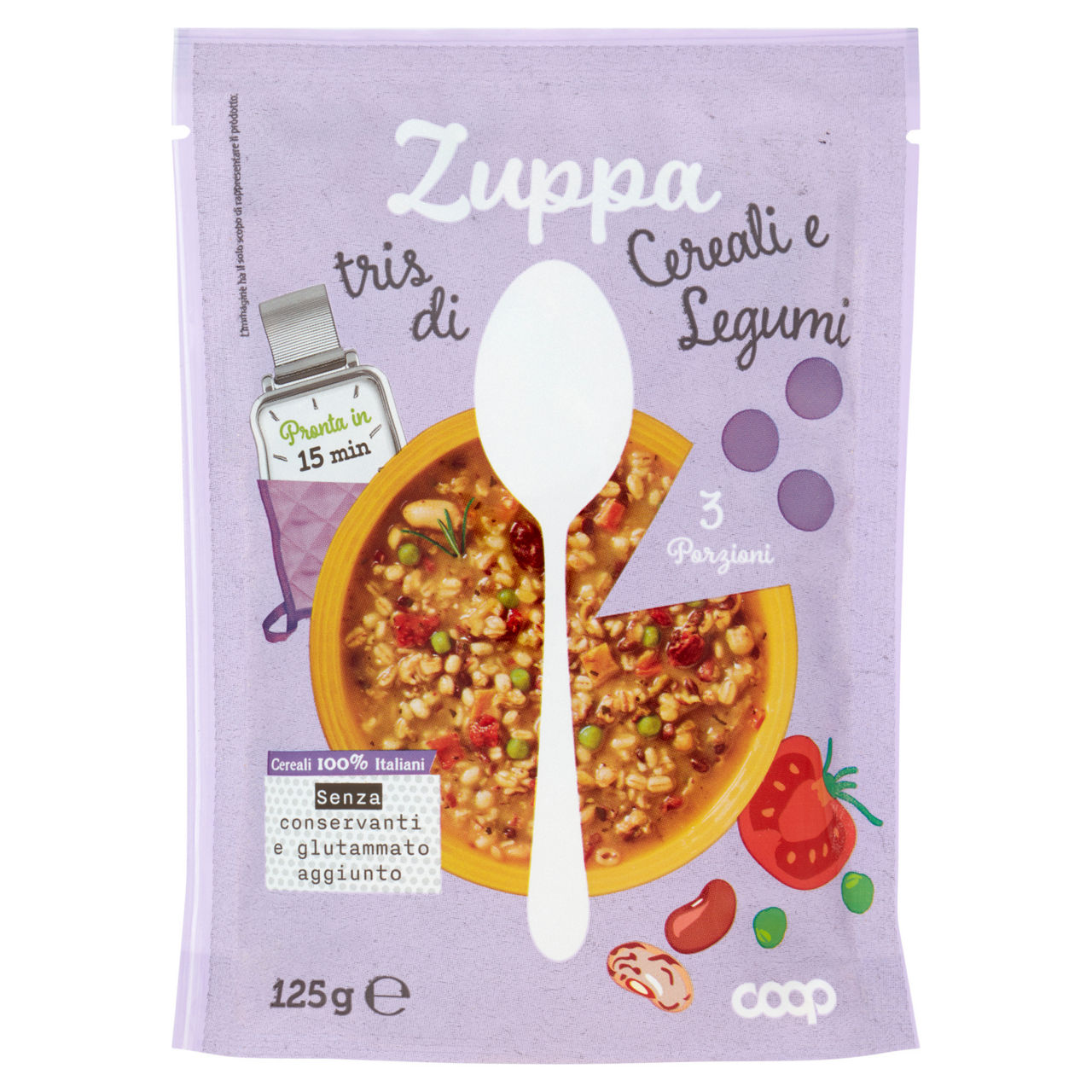 Zuppa tris di cereali e legumi coop busta  gr.125 - Immagine 01