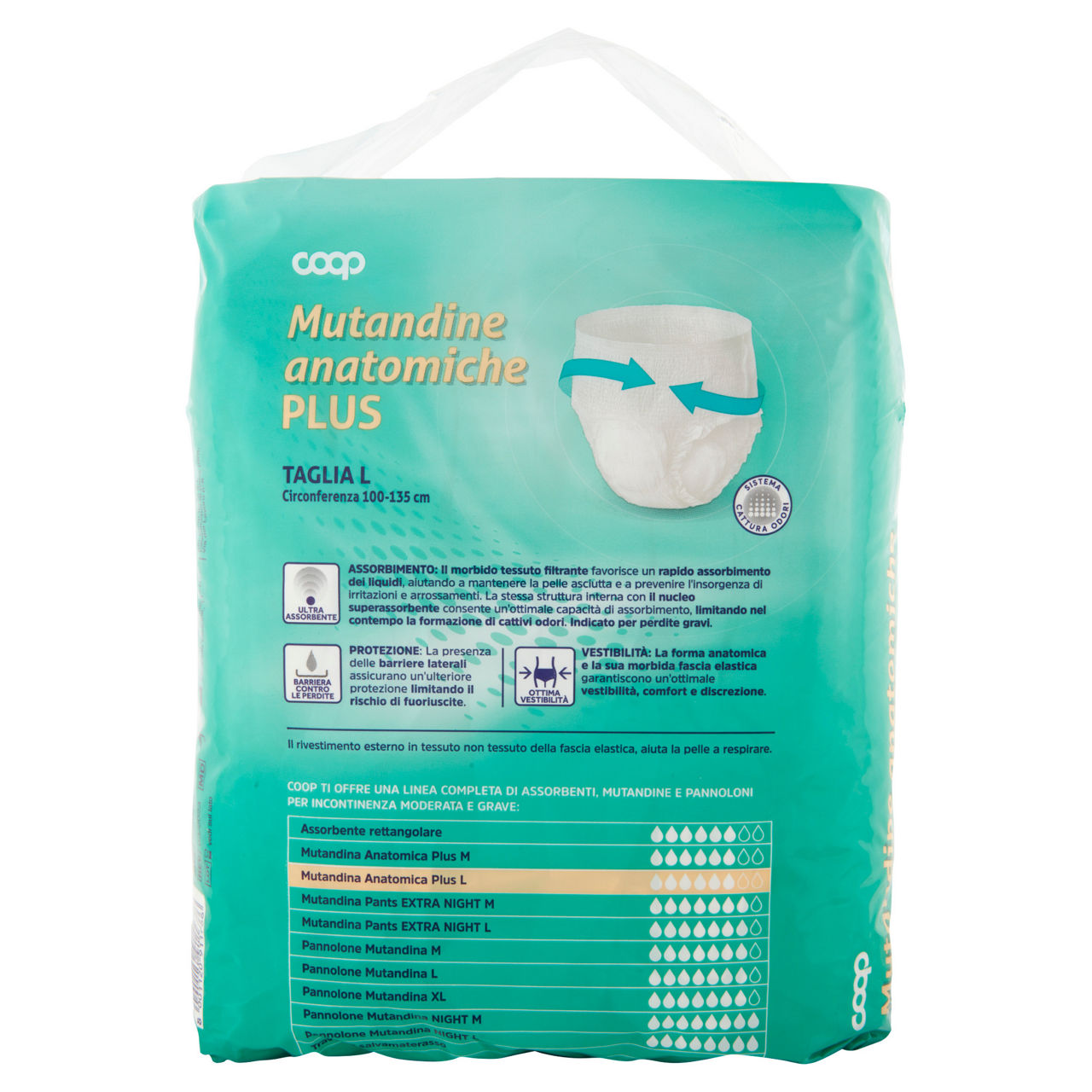 Assorbenti per incontinenza mutandina anatomica plus coop grande busta pz 8 - Immagine 41